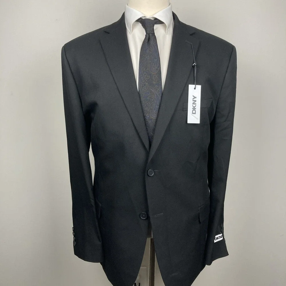 DKNY‎ Mens Modern fit Suit Jacket Blazer 46R Black